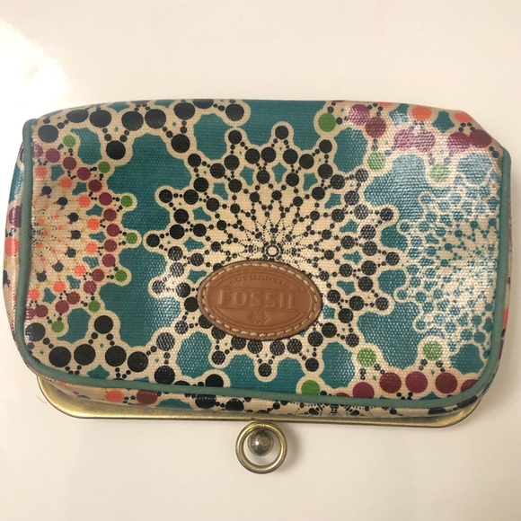 Fossil Handbags - FOSSIL Authentic Leather KeyPer Cosmetic Pouch Bag